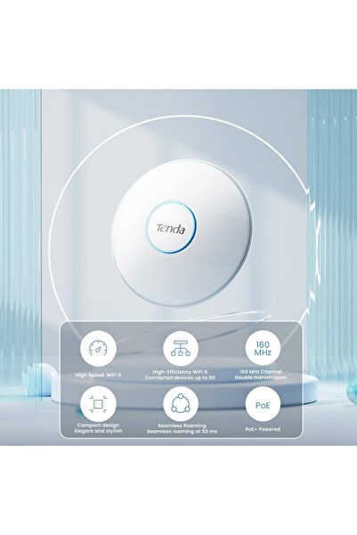 Tenda نقطة وصول i27 AX3000 Wi-Fi 6 للسقف، نطاق مزدوج 2976 ميجابت في الثانية