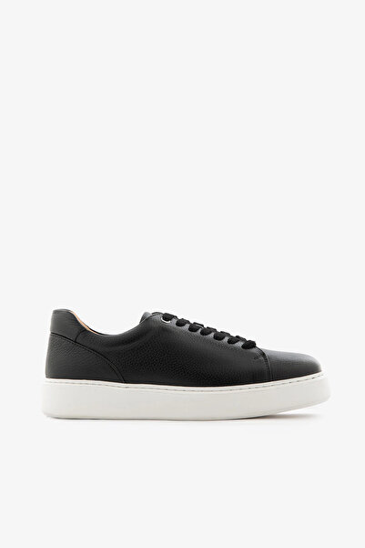 SAYL Siyah Hakiki Deri Bağcıklı Erkek Günlük Sneaker Ayakkabı
