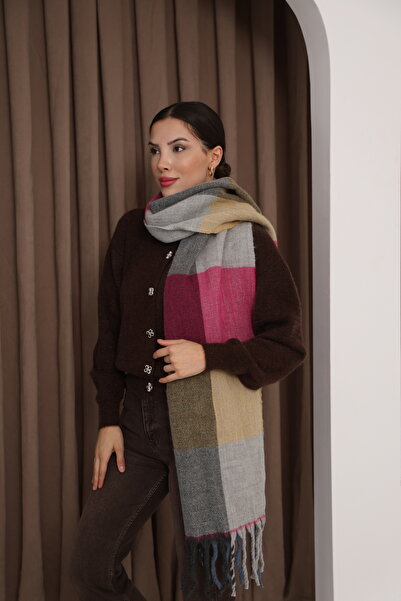 Jack Ferrero Örme kumaş Düz kesim Püsküllü bitiş Yumuşak Dokulu Kadın Atkı Şal Omuz Şalı 190.0x50.0 cm.