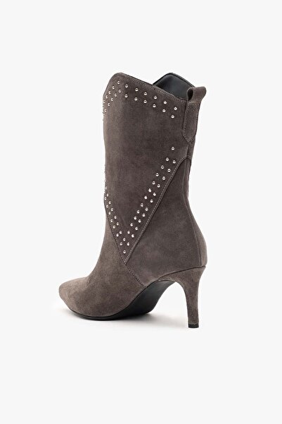 Louis Cardy Lysa Gray Suede Leather Women's Heeled Boots