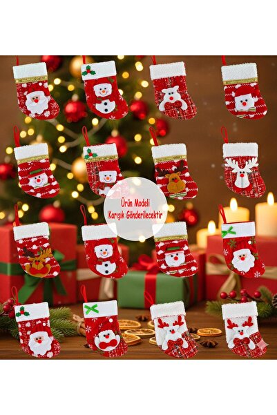 Gift Moda Christmas Patterned Medium Size Socks Christmas Ornament