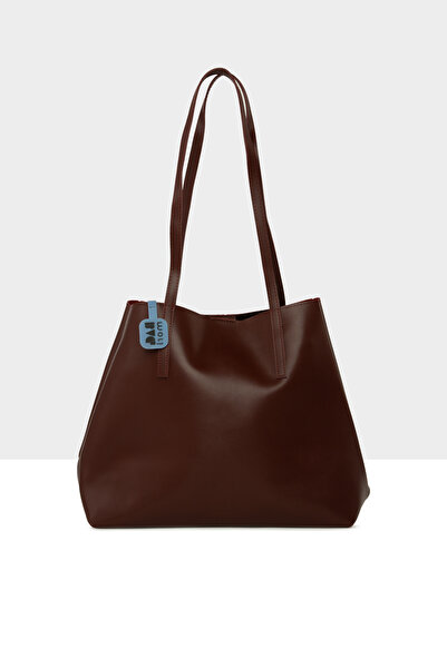 Bagmori Bordo Kadın Yandan Çıtçıtlı İnce Askılı Tote Çanta M000008663