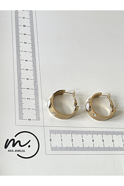 Rupen Kraft 316 L Surgical Steel Stone Hoop Steel Earrings