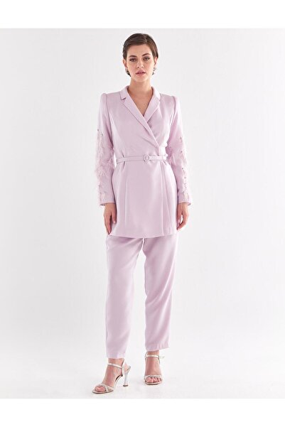 Kayra Tassel Detailed Suit-Light Lilac