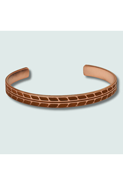 Tesbihane سوار نحاسي نسائي - بنقشة القمح - ذو هيكل مرن