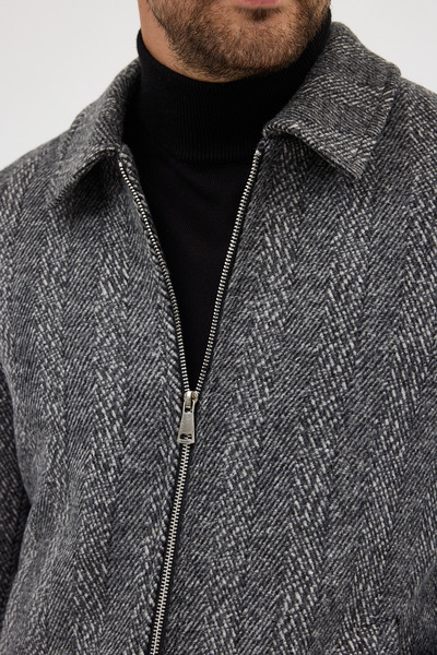 Frappoli Palton scurt pentru bărbați Batista, antracit, cu fustă cu fermoar, cu nervuri-elastice