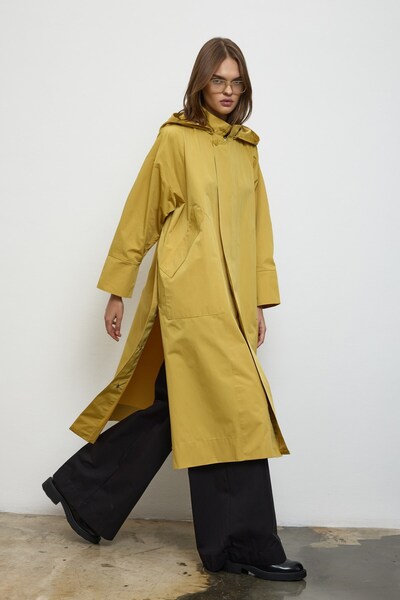 QANU Hooded Oversize Raincoat Yellow