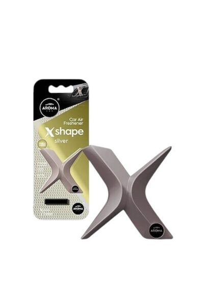 Aromacar Odorizant auto AROMA CAR din polimer, în formă de X, argintiu