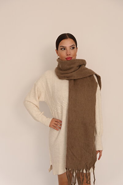 Jack Ferrero Örme kumaş Düz kesim Püsküllü bitiş Yumuşak Dokulu Kadın Atkı Şa...