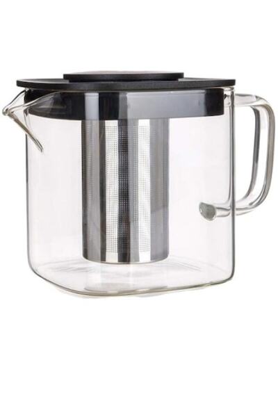 BANQUET Glass Teapot with Metal Filter, Square Shape, 750 ml, Kirsty