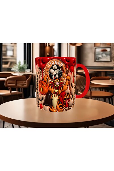 Mugs and love Winnie the pooh tiger halloween baskı hediyelik kaliteli porsel...