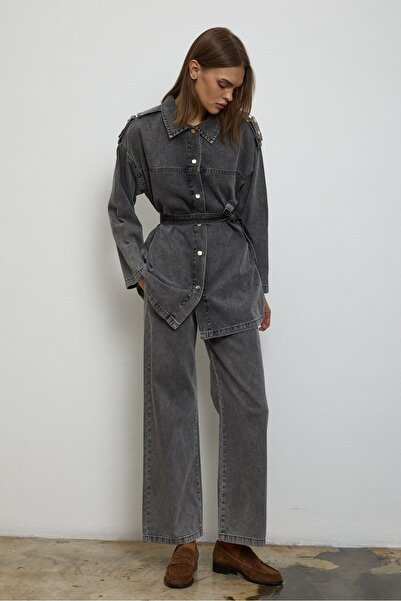 QANU Denim Takım Gri