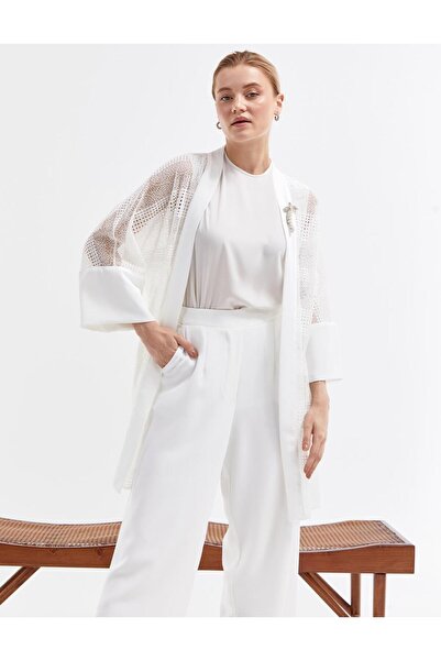 Kayra Double Suit with Lace Jacket Ecru