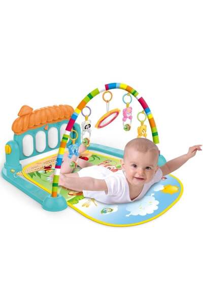 Huanger Toys Saltea de Joaca pentru Bebelusi cu Sunete si Lumini Animalute Ve...