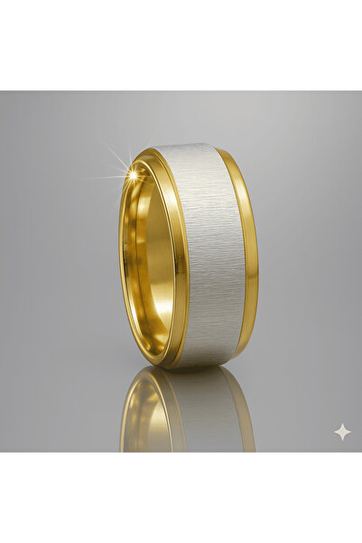 Tesbihane Gold and Silver Color 316L Quality Stainless Steel Women Ring Wedding Ring 14 Size