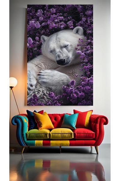 özkacar UYUYAN POLAR BEAR 1 Tablou pe pânză pentru decorarea casei, salonului...