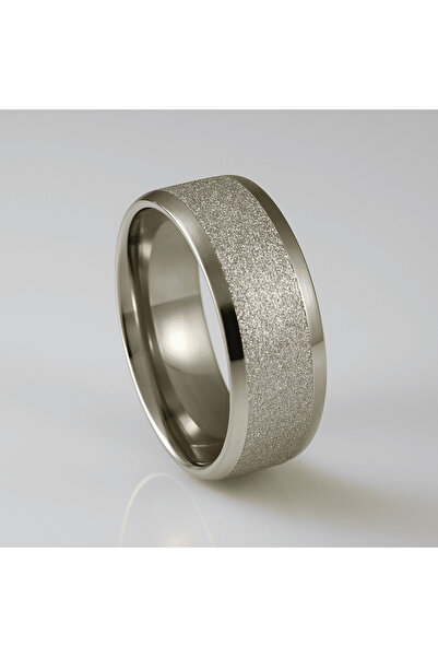 Tesbihane Gümüş Renk Zarif Tasarım 316L Kalite Paslanmaz Çelik Kadın Yüzük Alyans - 24 Ölçü