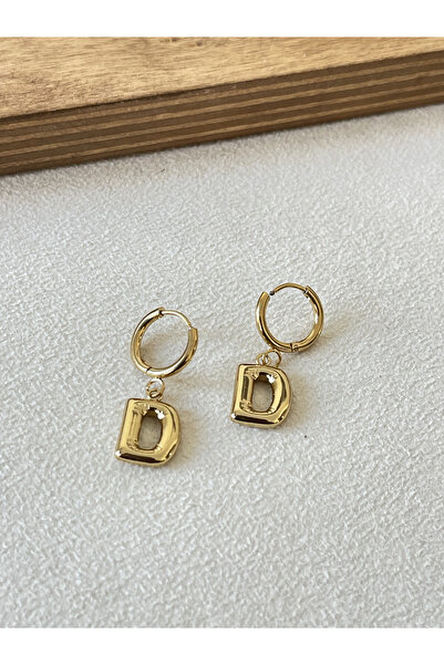 Rupen Kraft 316 L Surgical Steel Letter Earring D Letter Steel Balloon Earring