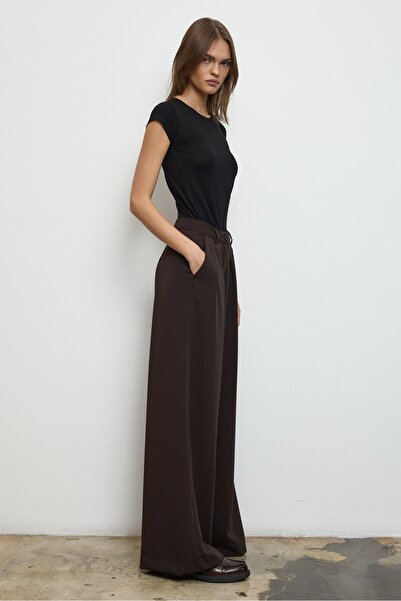 QANU Palazzo Trousers Brown