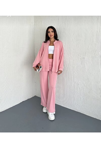 Tarzımızbir بدلة رياضية طويلة من قماش المودال بسحاب للنساء المحجبات