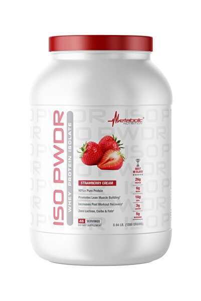 Metabolic Nutrition بروتين مصل اللبن المعزول ISO PWDR 3.04 رطل (1.38 كجم) - كريمة الفراولة