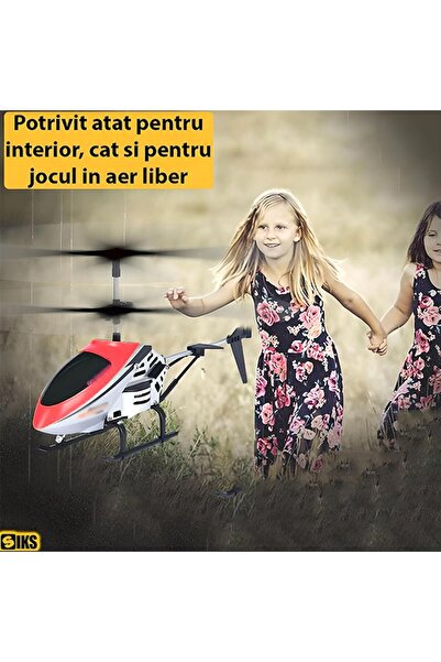dalimag SIKS Remote Control Helicopter with Gyroscope, Metal Body, LED Light, Red, 4+ years