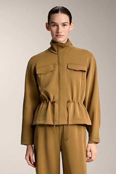 Oysho Short adjustable waist jacket with brushed modal