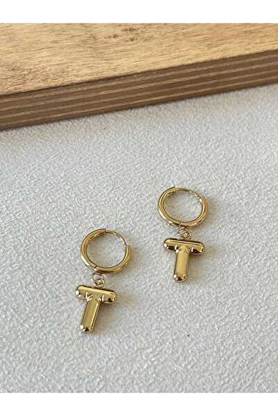 Rupen Kraft 316 L Surgical Steel Letter Earring t Letter Steel Balloon Earring
