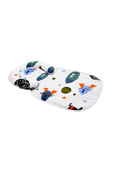 Somnart Waterproof Blanket With Removable Headrest Rocket Pattern