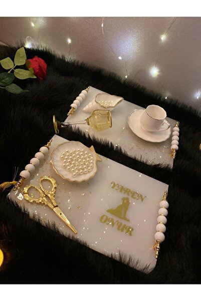 GELİN DAMAT FİGÜRLÜ,YARIM ALTIN VARAKLI SÖZ TEPSİSİ,NİŞAN TEPSİSİ,DAMAT KAHVESİ TEPSİSİ KİŞİYE ÖZEL