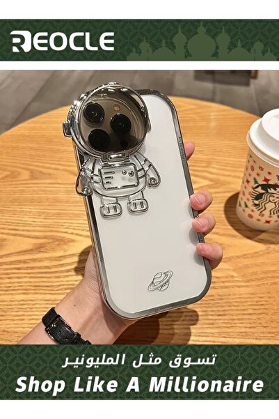 REOCLE جراب هاتف مخفي مزود بحامل رائد فضاء لهاتف iPhone 14 13 Pro، واقي عدسة ...