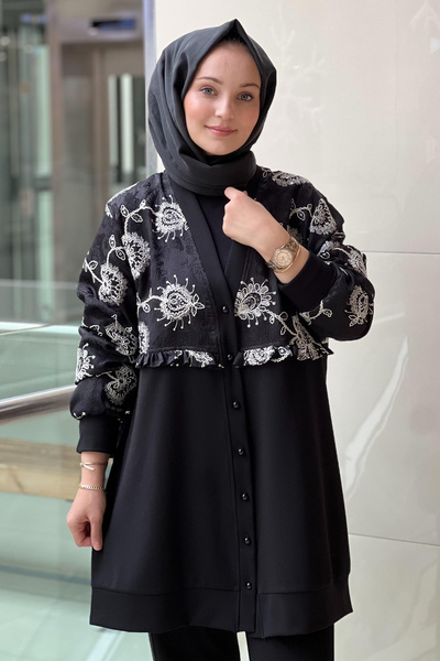 FUAT GÜRSEN Fuat Gürşen Floral Embroidered Sequin Embroidered Cap