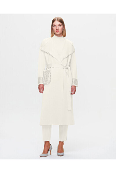 MISS DALIDA T25K-9013 Cebi ve Önü Yakası Detaylı Hırka FEDE-ECRU