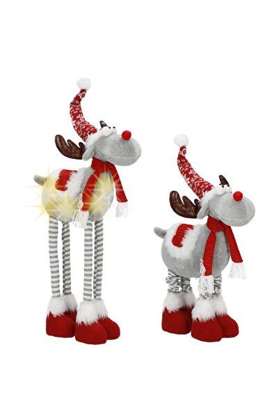 SERSIMO Christmas figurine, Reindeer, telescopic legs, LED lighting, adjustab...