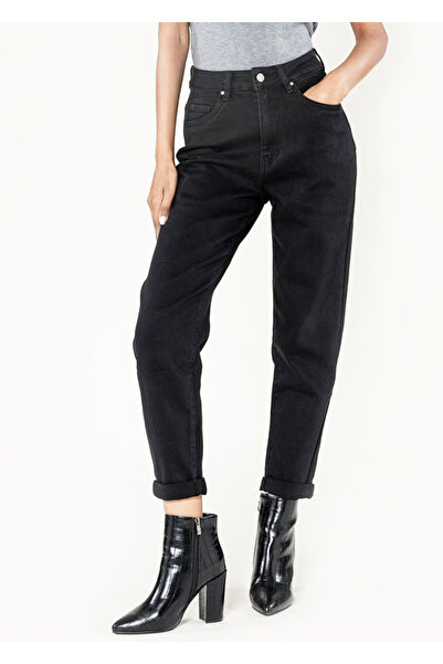 Nina Carter Μαύρο γυναικείο τζιν Mom Fit B-P502-8 M10