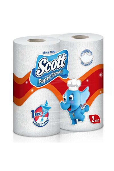 SCOTT Kitchen Towel – White, 60 Sheets, 2 Rolls