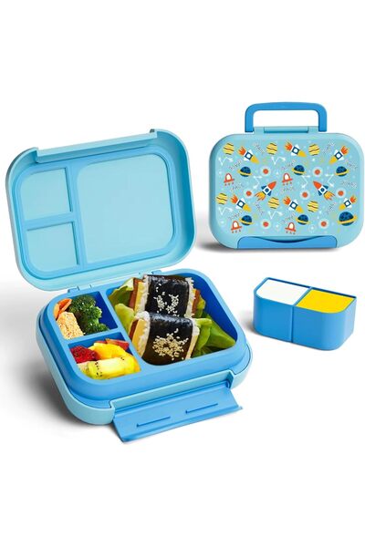 Twisoo Kids Bento Lunch Box – Leak-Proof 3-Compartment Snack Container with Removable Dividers, BP