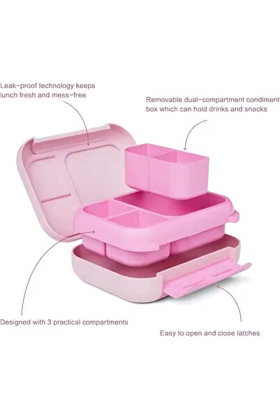 Twisoo Kids Bento Lunch Box – Leak-Proof 3-Compartment Snack Container with Removable Dividers, BP