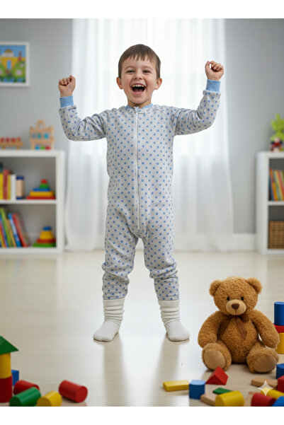 ÖZLEM BEBE 7-16 Yaş Arası Açık Mavi Puan Ara Dolgu 2.5 Tog Uyku Tulumu