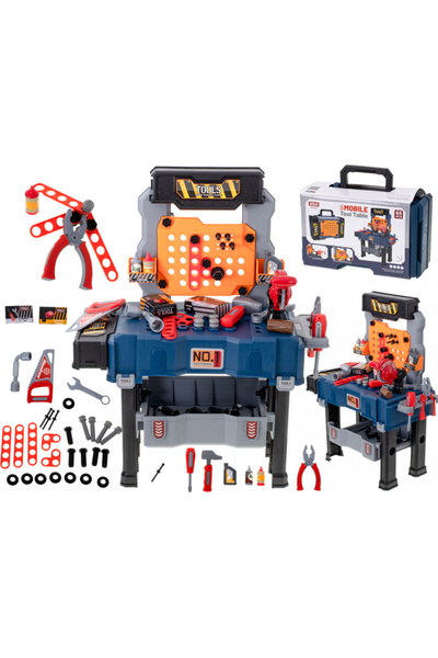Ikonka Atelier de bricolaj pentru copii, Ikonka, echipat cu 65 unelte specifi...