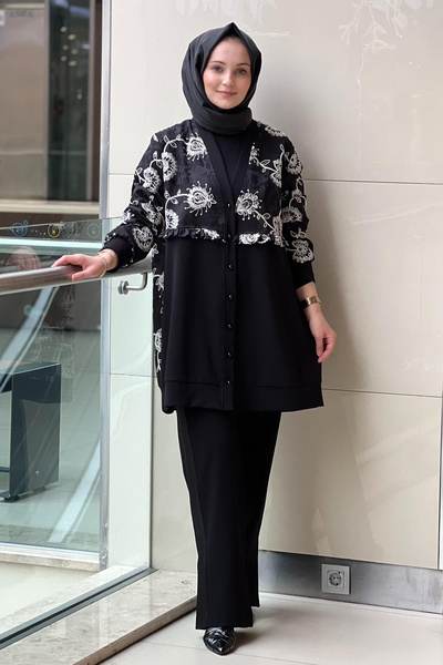 FUAT GÜRSEN Fuat Gürşen Floral Embroidered Sequin Embroidered Cap