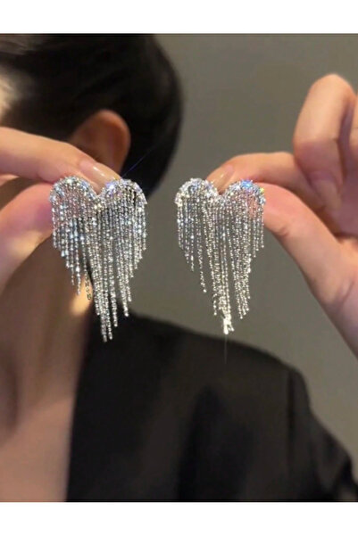 Inovius Cercei Argintii, Shine, cu Ciucuri si Strasuri - 238871