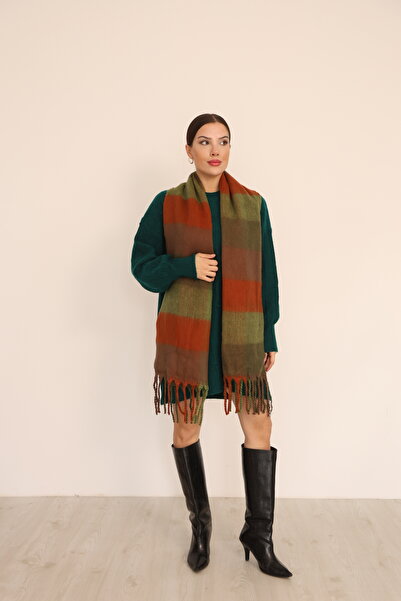 Jack Ferrero Örme kumaş Düz kesim Püsküllü bitiş Yumuşak Dokulu Kadın Atkı Şal Omuz Şalı 190.0x50.0 cm.