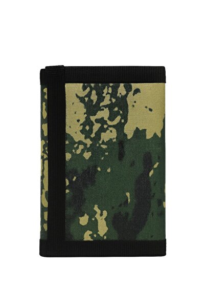 Pai Camouflage Patterned Fabric Wallet – Zippered, with Strap - Can Be Hung Around the Neck