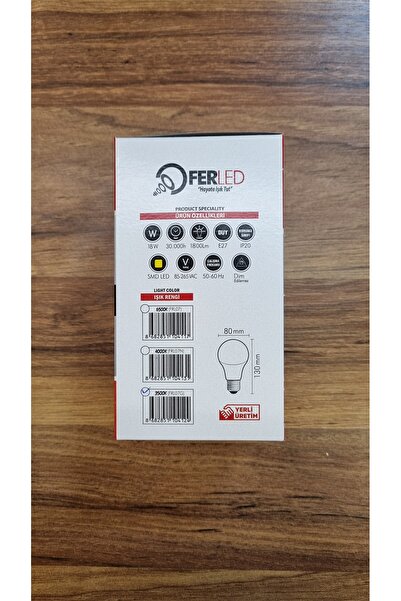 Ferled 18W Led Ampul Gün Işığı 3500K