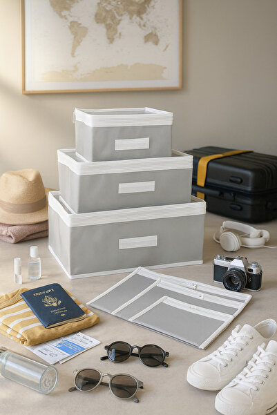 Textia Home 6-Piece Baby Care Bag Hospital Discharge Maternity Bag, Organizer Set / Gray