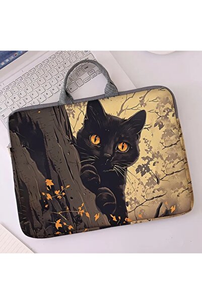 Dodemert Home Мека калъфка за лаптоп от полиестер с цип и мотив с котенца (38,1 см)