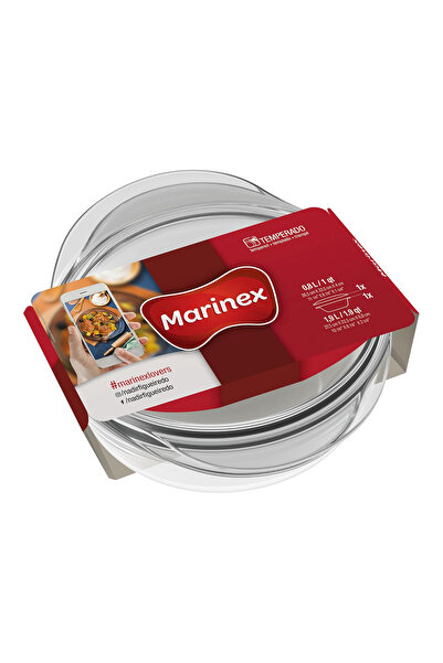 Marinex Large Glass Casserole with Lid 2.8L – Durable Heat-Resistant Cookware, Transparent Round