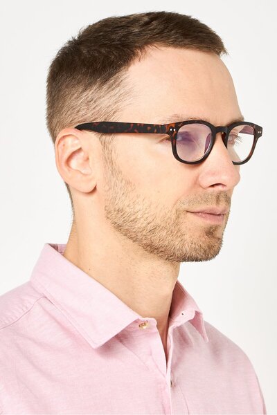 A & A Glasses Men WR-S6913S Round Reading Glasses, Havana