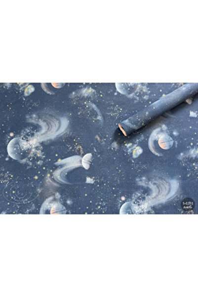 MallDeco Children's Wallpaper on Blue Background, Vinyl, Cosmos Model